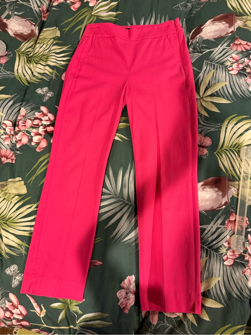 J. Crew Hot Pink Cropped Straight-Leg Pants